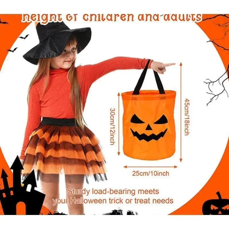 Trick Or Treat Bucket Pumpkin Candy Bags