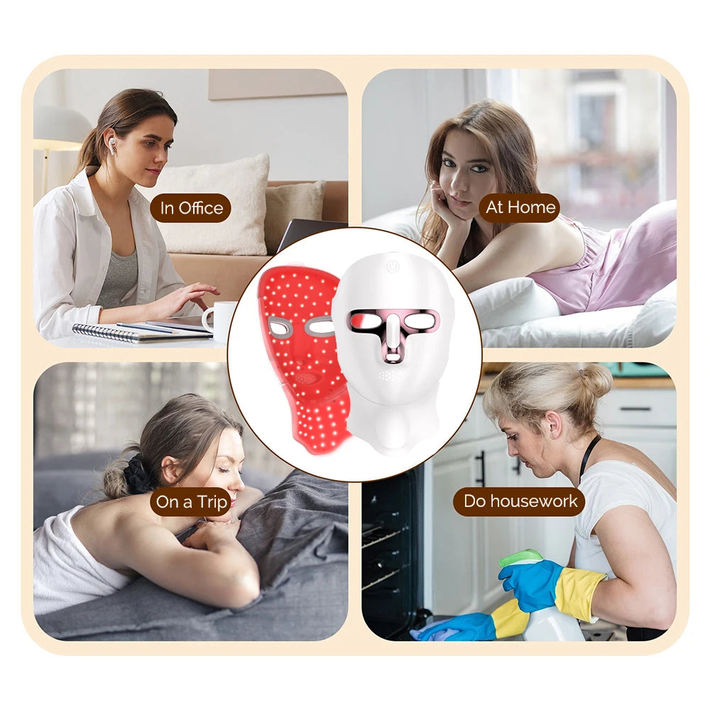 Advanced LED Beauty Mask for Face & Neck – 7 Colors Therapy & Skin Firming