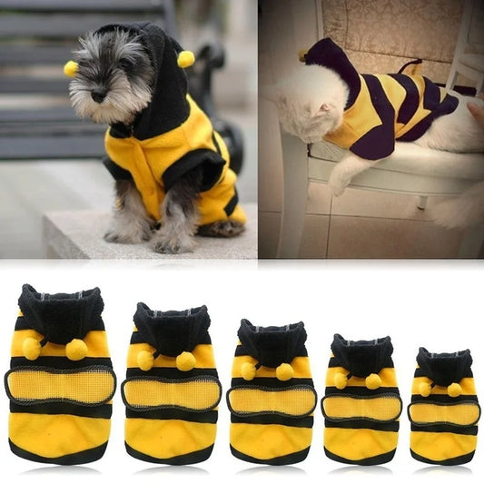 Bee Pet Coat Apparel Outfit Fleece Clothes for  Dog and Cat