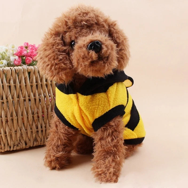 Bee Pet Coat Apparel Outfit Fleece Clothes for  Dog and Cat