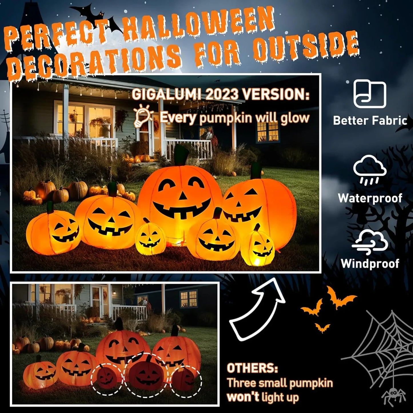 "Halloween Inflatable Pumpkin Pile Outdoor Yard & Garden Décor"