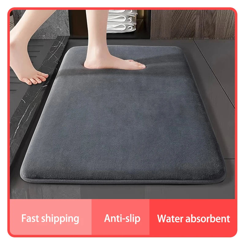 Super absorbent floor mat  anti slip coral velvet bathroom