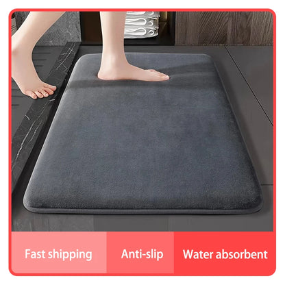 Super absorbent floor mat  anti slip coral velvet bathroom