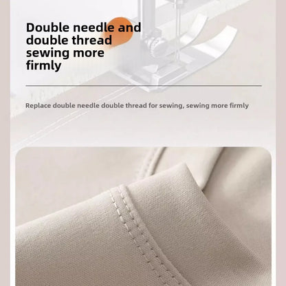 portable Sewing Machine for Beginners with 12 Stitches Pattern LED Light Foot Pedal Double Thread Sewing Kits  Plugged In 220V