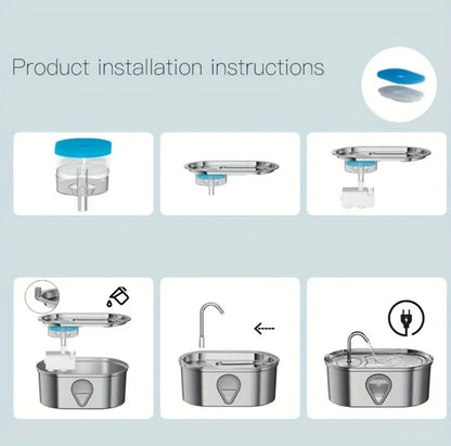 Pet water dispenser automatic stainless LED Lighting