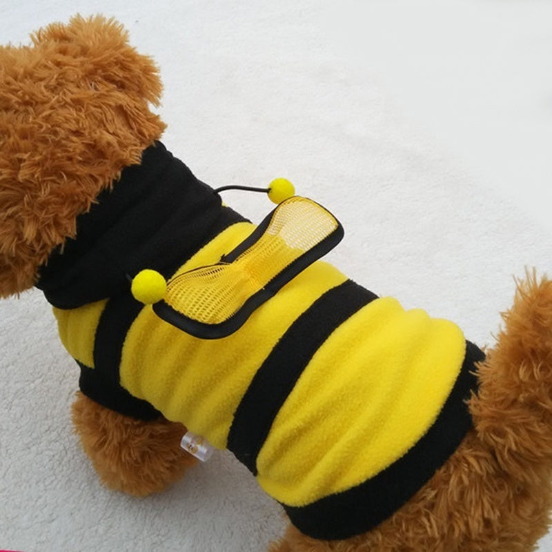 Bee Pet Coat Apparel Outfit Fleece Clothes for  Dog and Cat