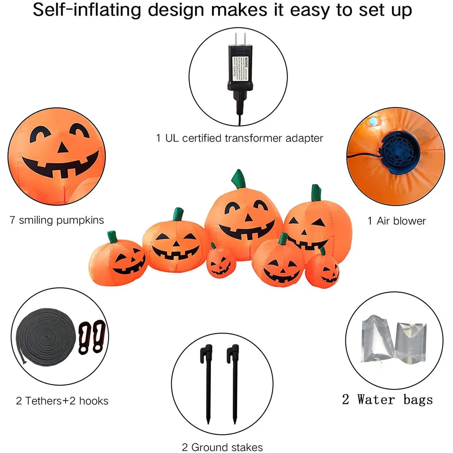"Halloween Inflatable Pumpkin Pile Outdoor Yard & Garden Décor"