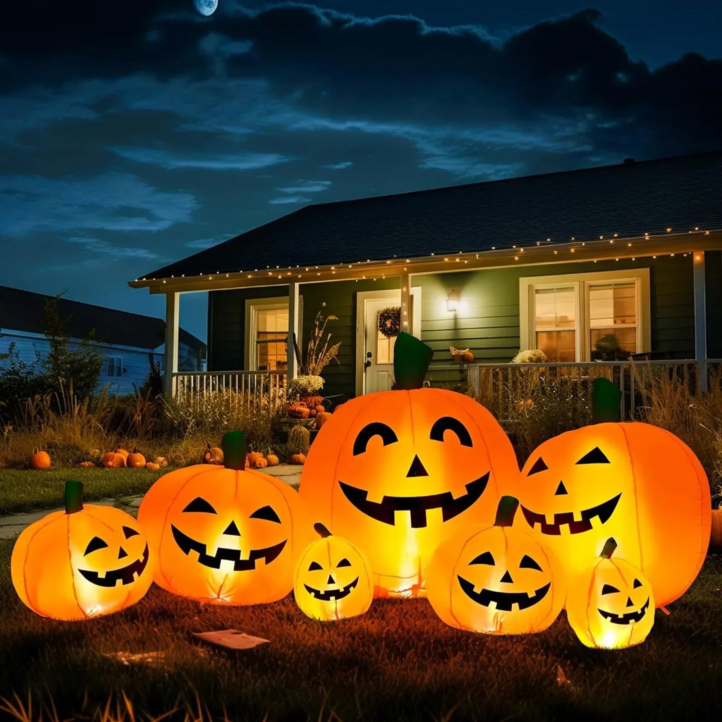 "Halloween Inflatable Pumpkin Pile Outdoor Yard & Garden Décor"