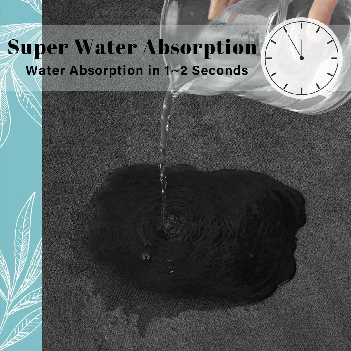 Super absorbent floor mat  anti slip coral velvet bathroom