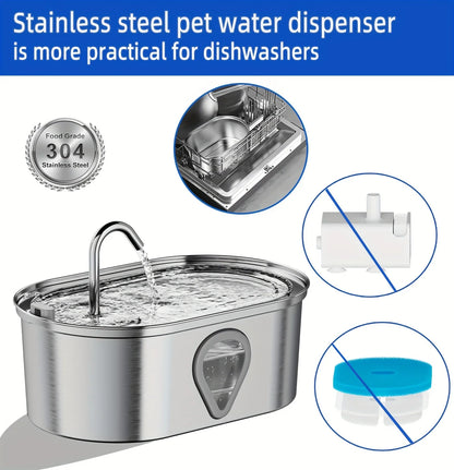 Pet water dispenser automatic stainless LED Lighting