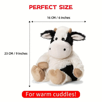 Heatable Cow Plush Toy - Microwaveable Stuffed Animal with Weighted Filling, Soft Polyester Fabric, Ideal for Relaxation and Comfort, Relaxation Toy|Playful Design|Soft Texture